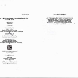 Fallat, Solohub, Jeng and Kondeath - IMROVING PUBLIC TRANSIT SCHEDULES 2004