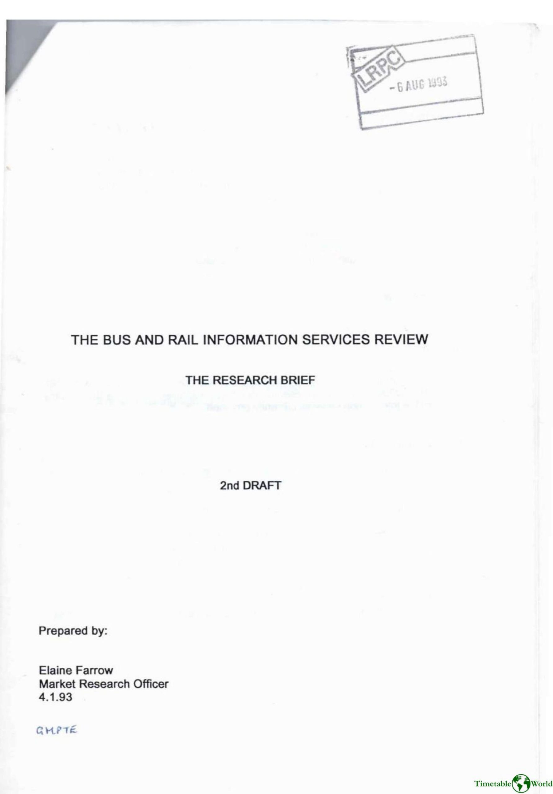 Farrow E - THE BUS AND RAIL INFORMATION SERVICES REVIEW 1993