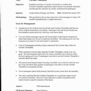 FDS International - CORRIDOR TIMETABLES 2001
