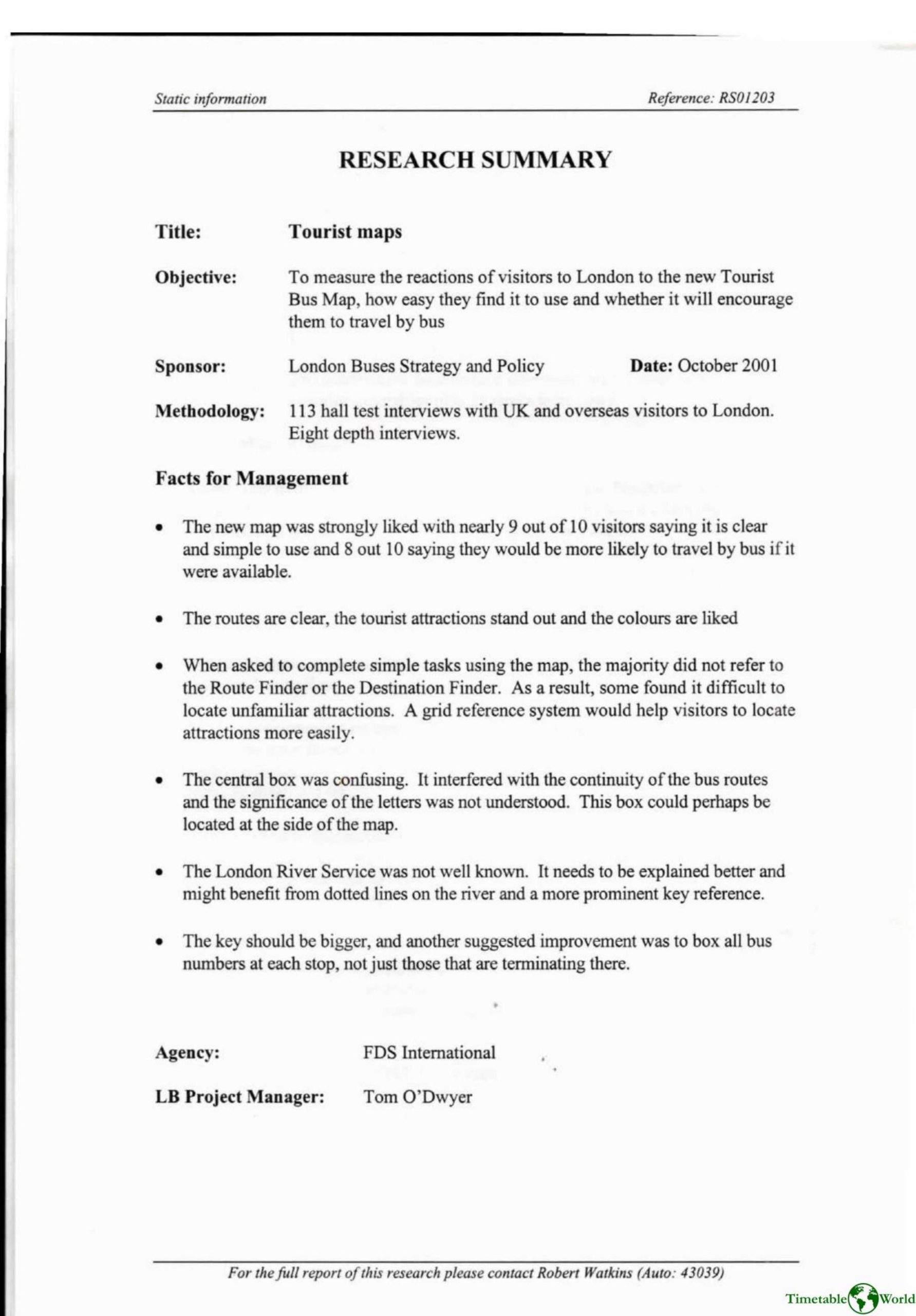 FDS International - TOURIST MAPS 2001