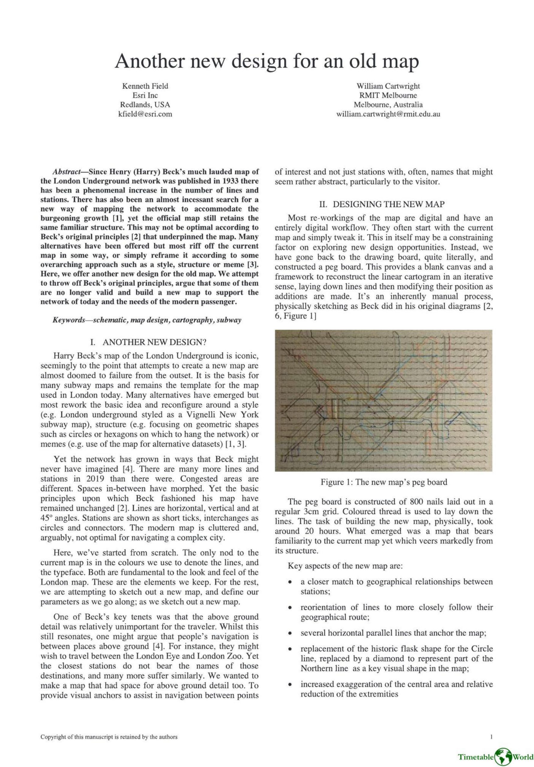 Field and Cartwright - ANOTHER NEW DESIGN FOR AN OLD MAP 2019