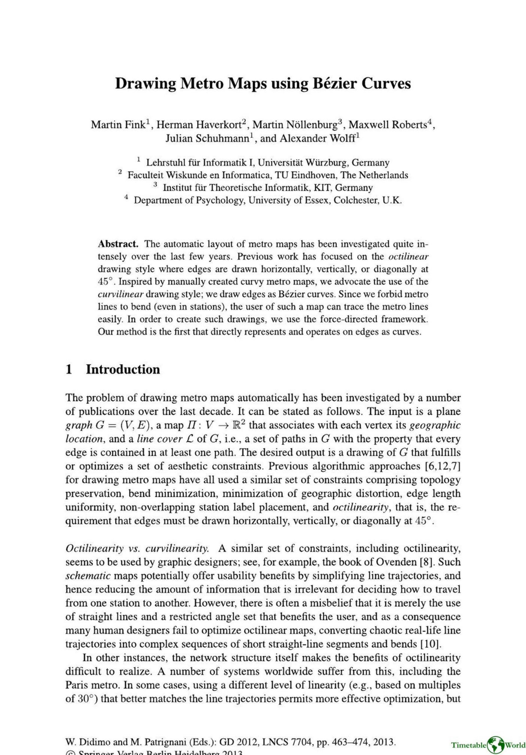 Fink, Haverkort, Nöllenburg, Roberts M, Schuhmann and Wolff - DRAWING METRO MAPS USING BÉZIER CURVES 2013