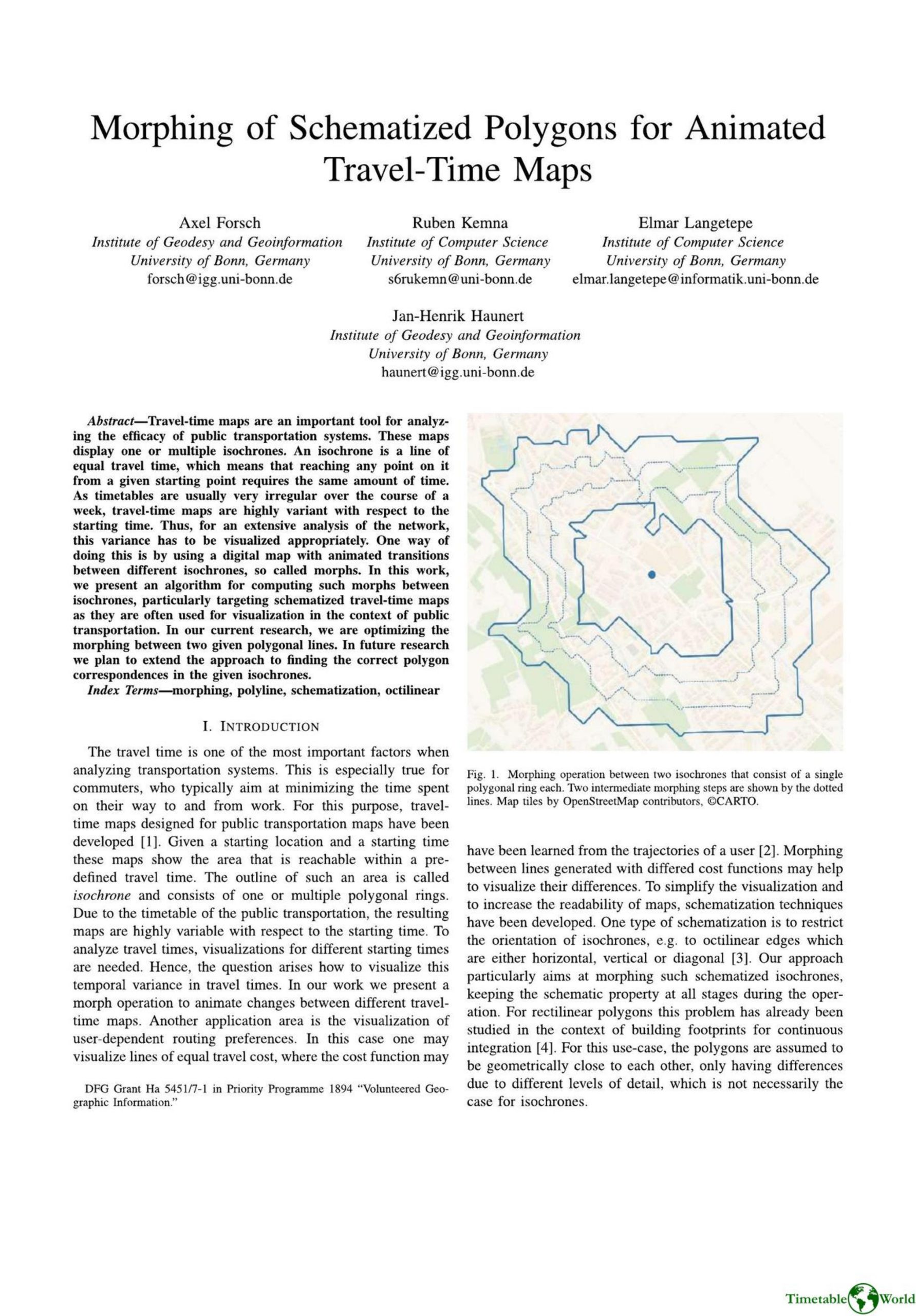 Forsch, Kemna, Langetepe and Haunert - MORPHING OF SCHEMATIZED POLYGONS FOR ANIMATED TRAVEL-TIME MAPS 2019