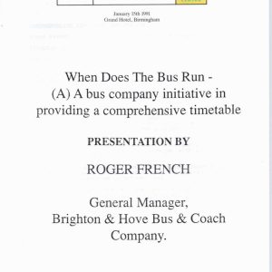 French - WHEN DOES THE BUS RUN 1991