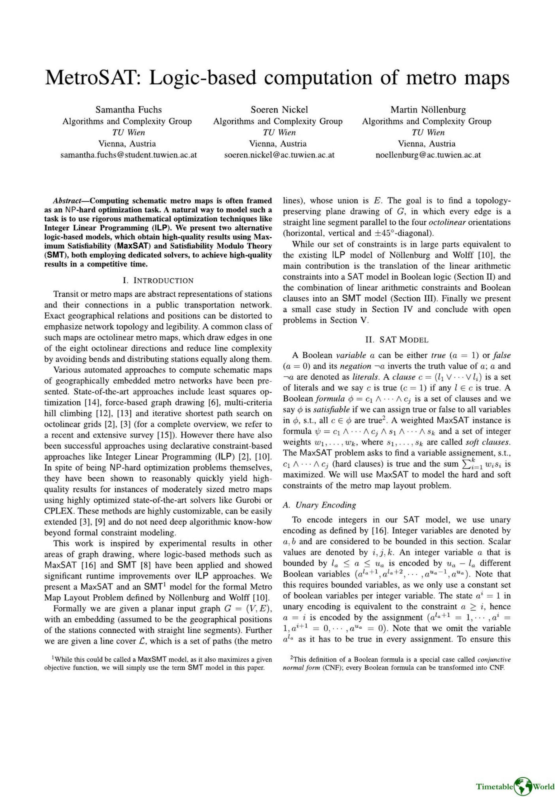 Fuchs, Nickel and Nöllenburg - METROSAT 2022