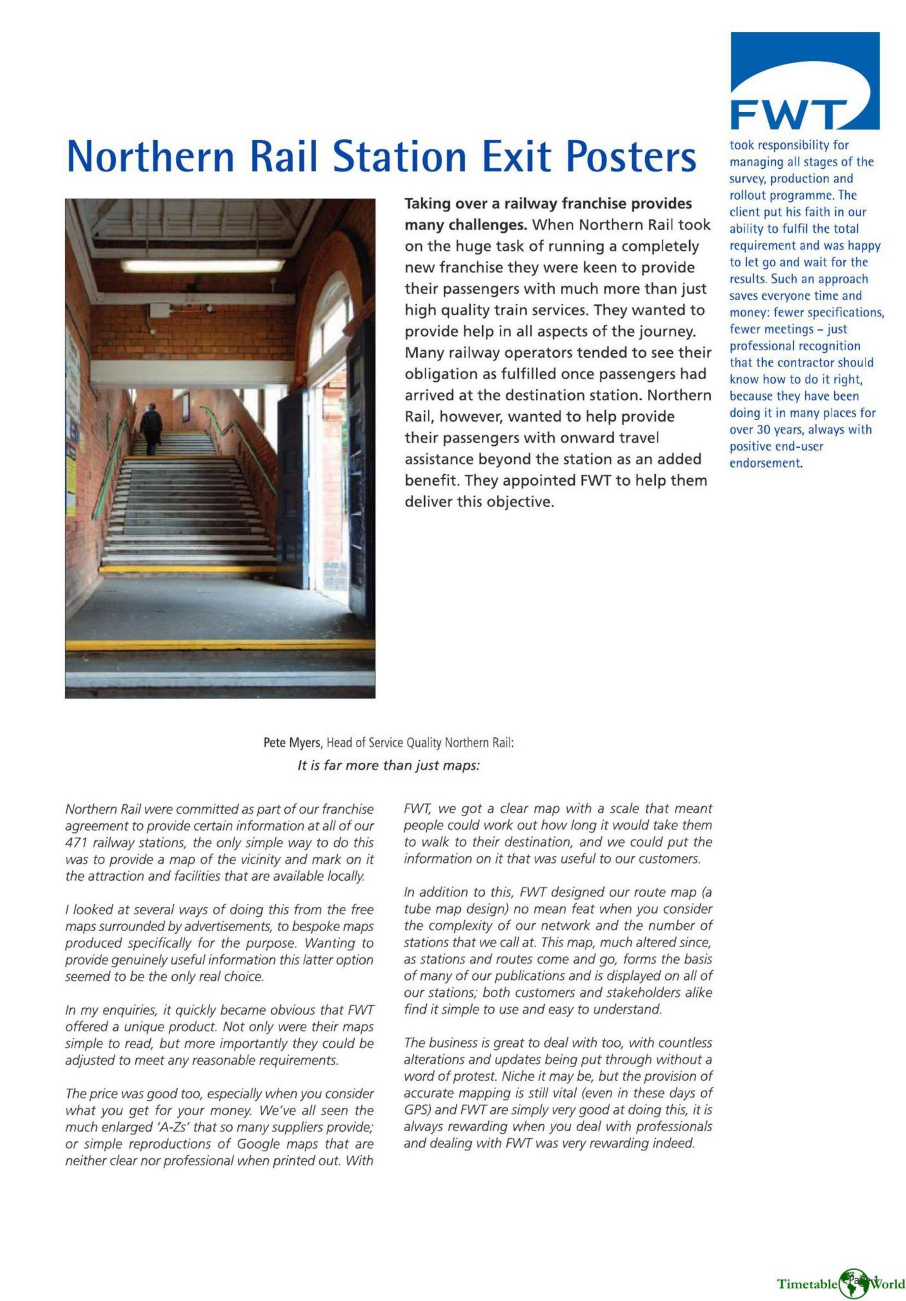 FWT - NORTHERN RAIL STATION EXIT POSTERS 2005