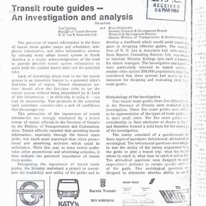 Geehan and Deslauriers - TRANSIT ROUTE GUIDES 1978