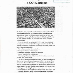 Gothenburg Traffic and Transit Authority - PASSENGER INFORMATION NEEDS AND REQUIREMENTS 1996