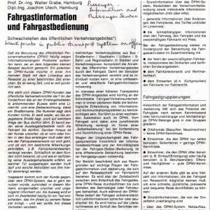 Grabe and Utech - FAHRGASTINFORMATION UND FAHRGASTBEDIENUNG 1984
