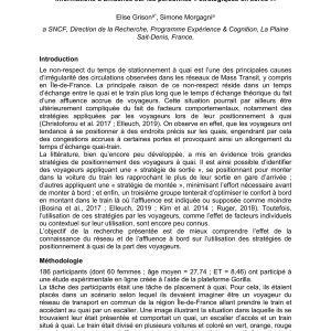 Grison and Morgagni - STRATÉGIE DE POSITIONNEMENT Á QUAI DES VOYAGEURS EN ZONE DENSE 2022