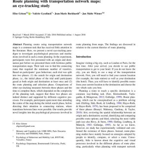 Grison, Gyselinck, Burkhardt and Wiener - ROUTE PLANNING WITH TRANSPORTATION NETWORK MAPS 2016