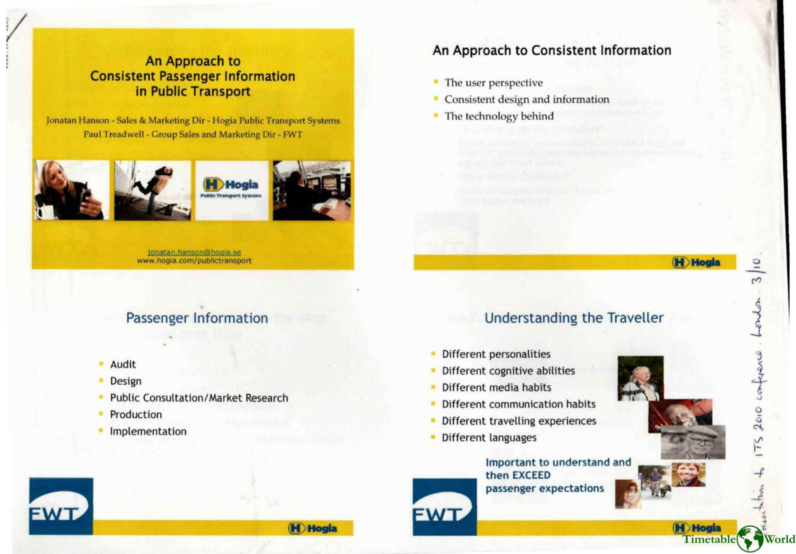 Hanson and Treadwell - AN APPROACH TO CONSISTENT PASSENGER INFORMATION IN PUBLIC TRANSPORT 2010