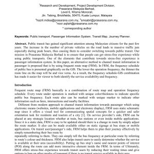 Hazril, Sabri and Noor Aquilah - FREQUENT ROUTE MAP FOR TRANSIT USERS IN KLANG VALLEY, MALAYSIA 2015