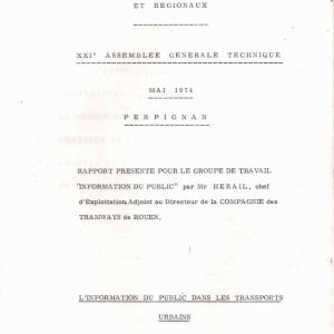 Herail - LINFORMATION DU PUBLIC DANS LES TRANSPORTS URBAINS 1974
