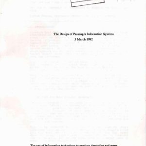 Holmes - THE DESIGN OF PASSENGER INFORMATION SYSTEMS 1992
