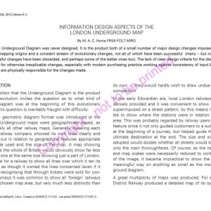 Horne - INFORMATION DESIGN ASPECTS OF THE LONDON UNDERGROUND MAP 2012