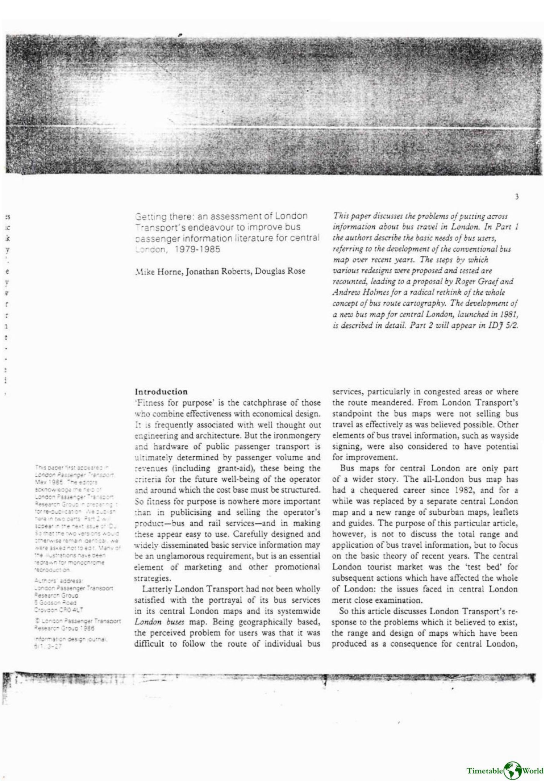 Horne, Roberts J and Rose - GETTING THERE 1986