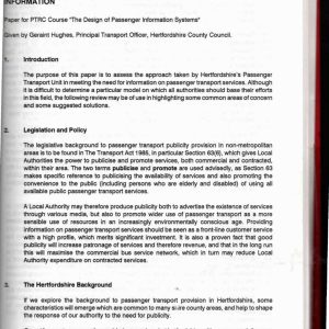 Hughes - HERTFORDSHIRES APPROACH TO PASSENGER TRANSPORT INFORMATION 1992