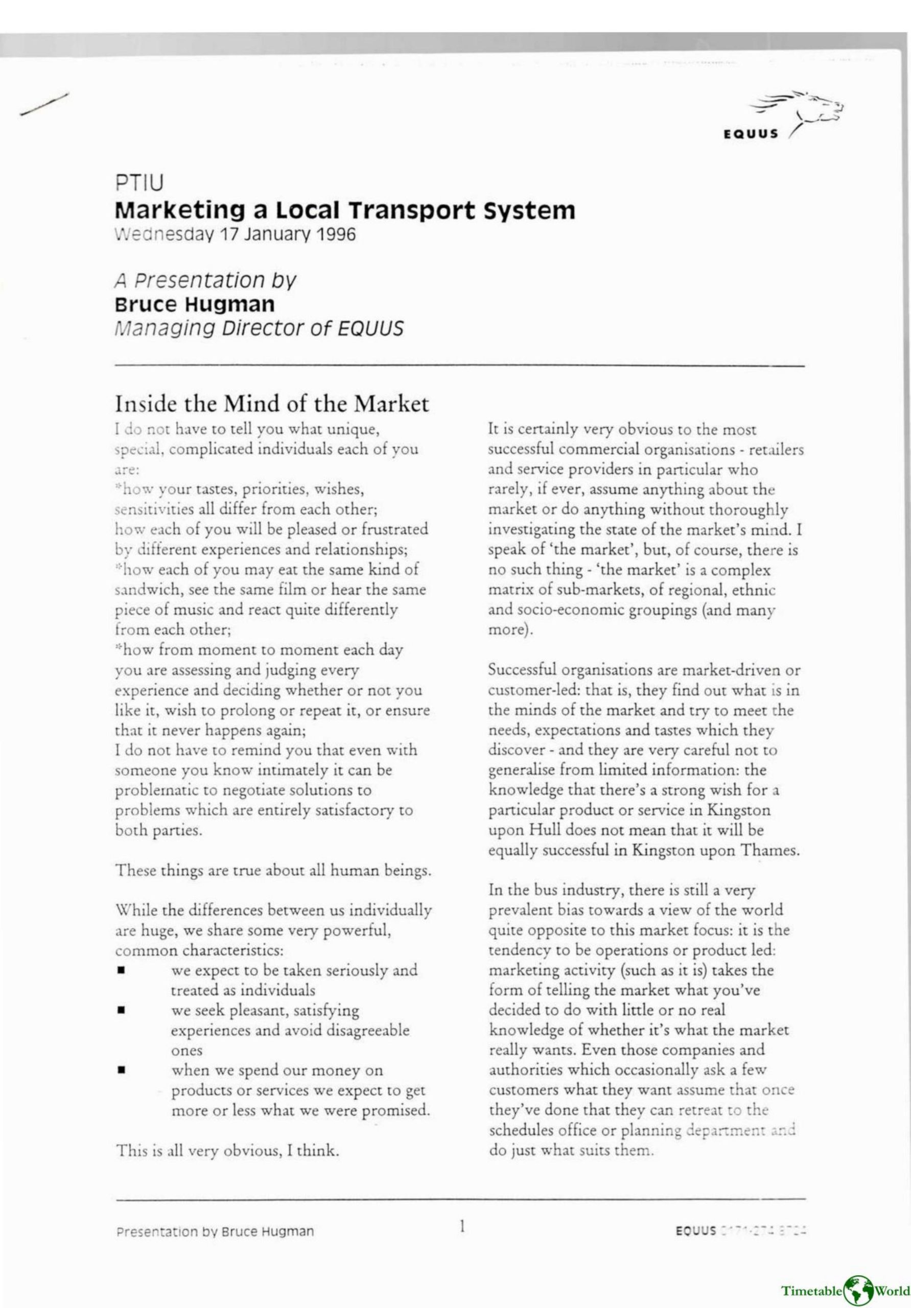 Hugman - MARKETING A LOCAL TRANSPORT SYSTEM 1996