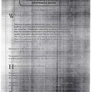 Hugman - UNDERSTANDING PASSENGERS INFORMATION NEEDS 1997