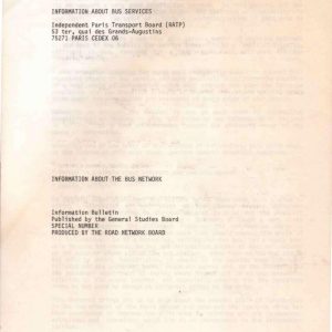 Independent Paris Transport Board (RATP)I - NFORMATION ABOUT THE BUS NETWORK 1976