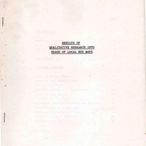 John Briggs Consultants - RESULTS OF QUALITATIVE RESEARCH INTO USAGE OF LOCAL BUS MAPS 1983