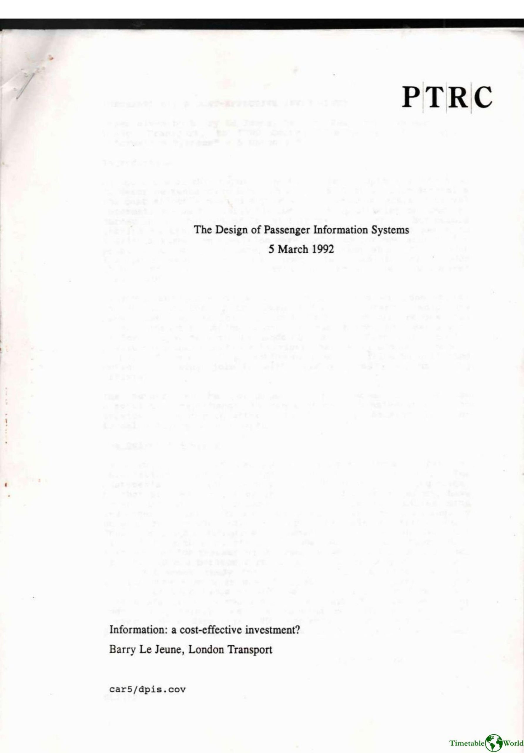 Le Jeune - THE DESIGN OF PASSENGER INFORMATION SYSTEMS 1992