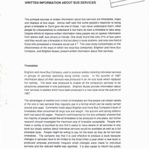 Lickiss - WRITTEN INFORMATION ABOUT BUS SERVICES 1988