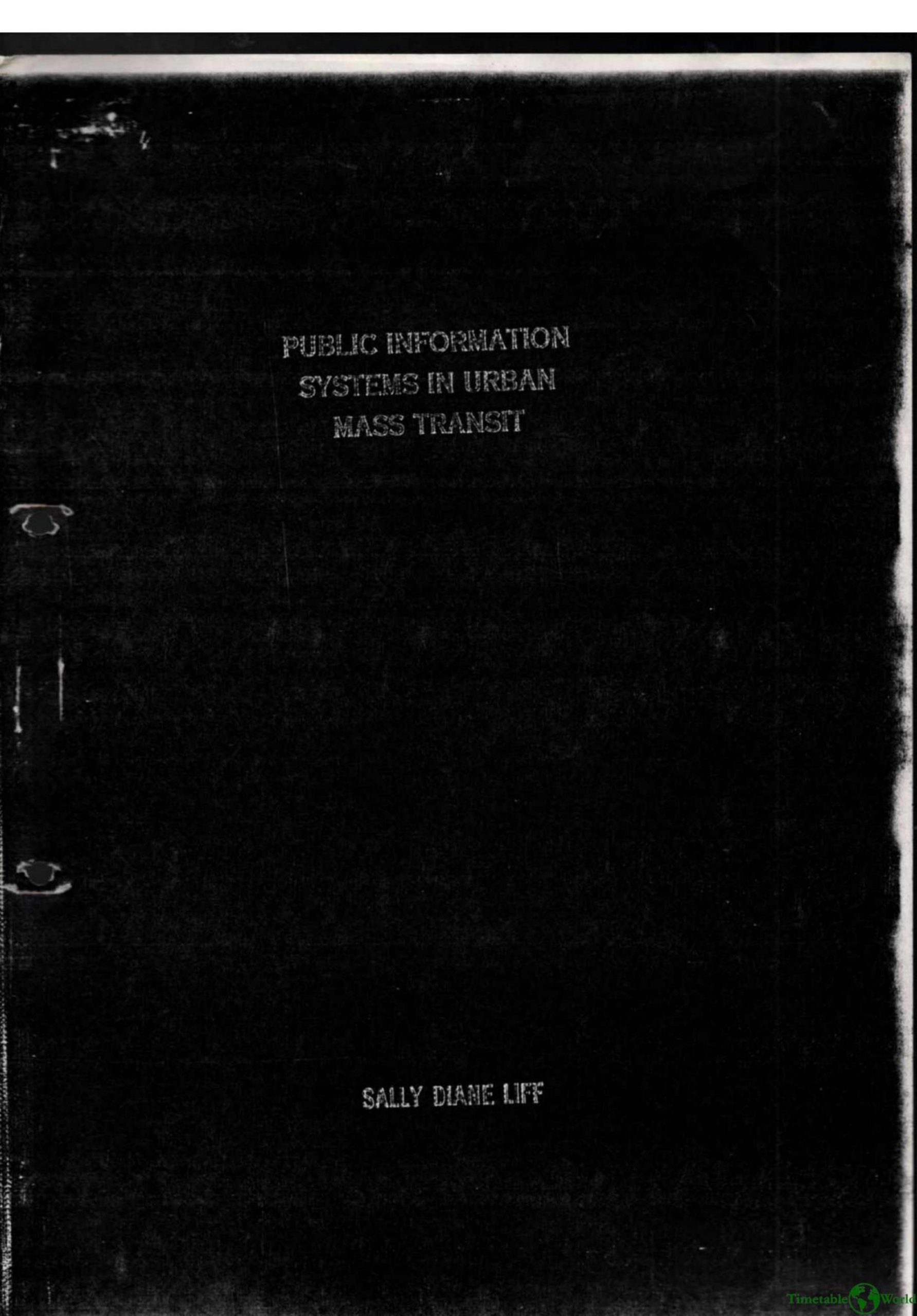 Liff - PUBLIC INFORMATION SYSTEMS IN URBAN MASS TRANSIT 1971