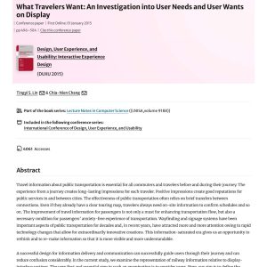 Lin and Chang - WHAT TRAVELERS WANT 2015