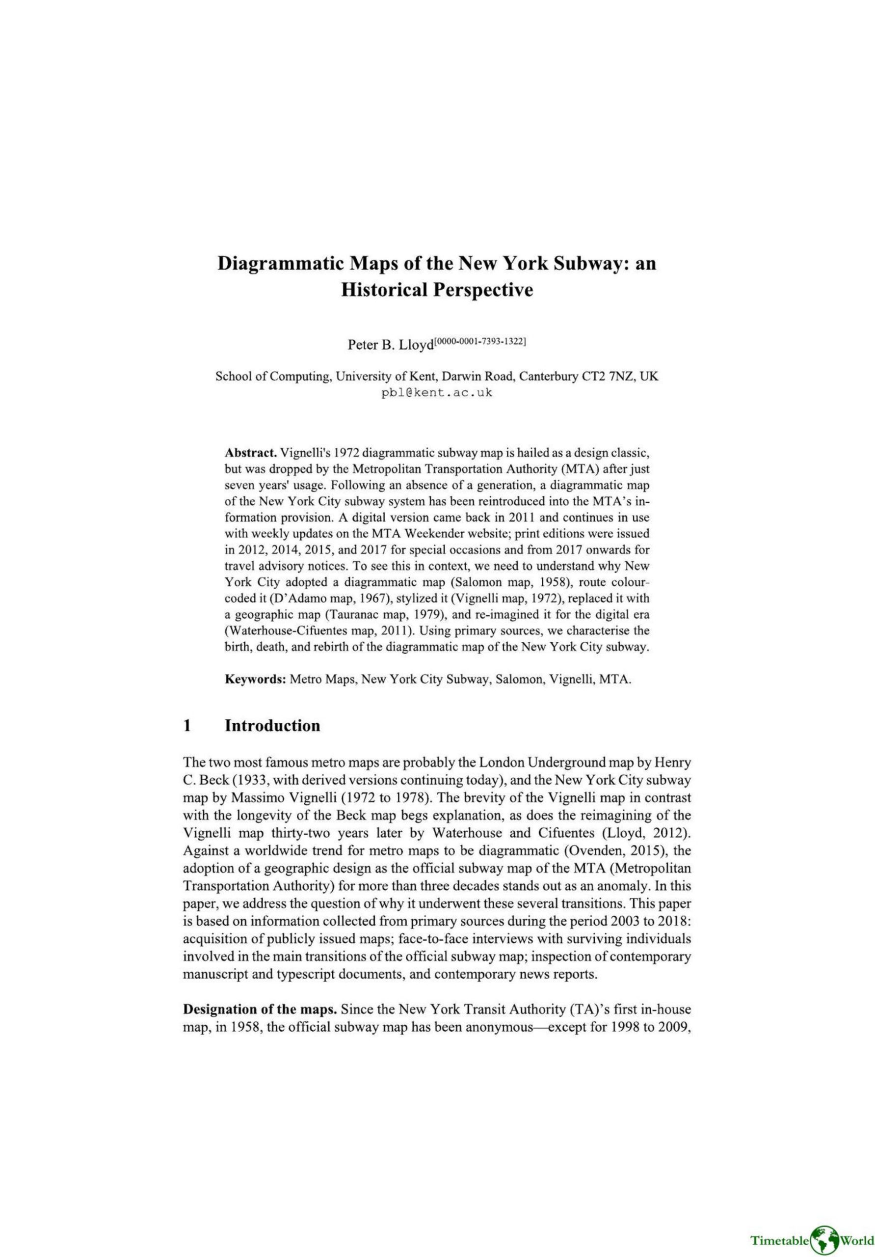 Lloyd - DIAGRAMMATIC MAPS OF THE NEW YORK SUBWAY 2010