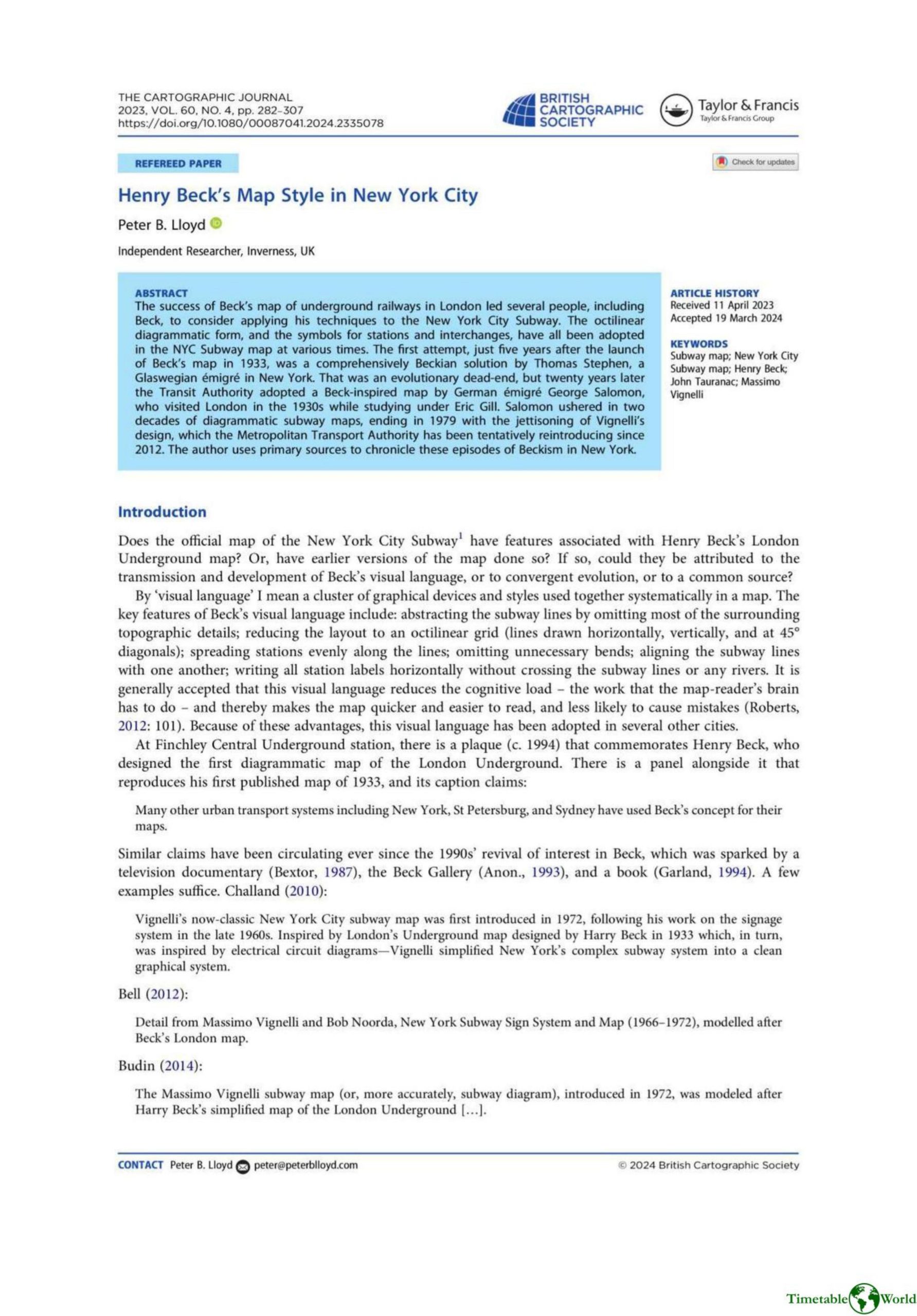 Lloyd - HENRY BECKS MAP STYLE IN NEW YORK CITY 2023