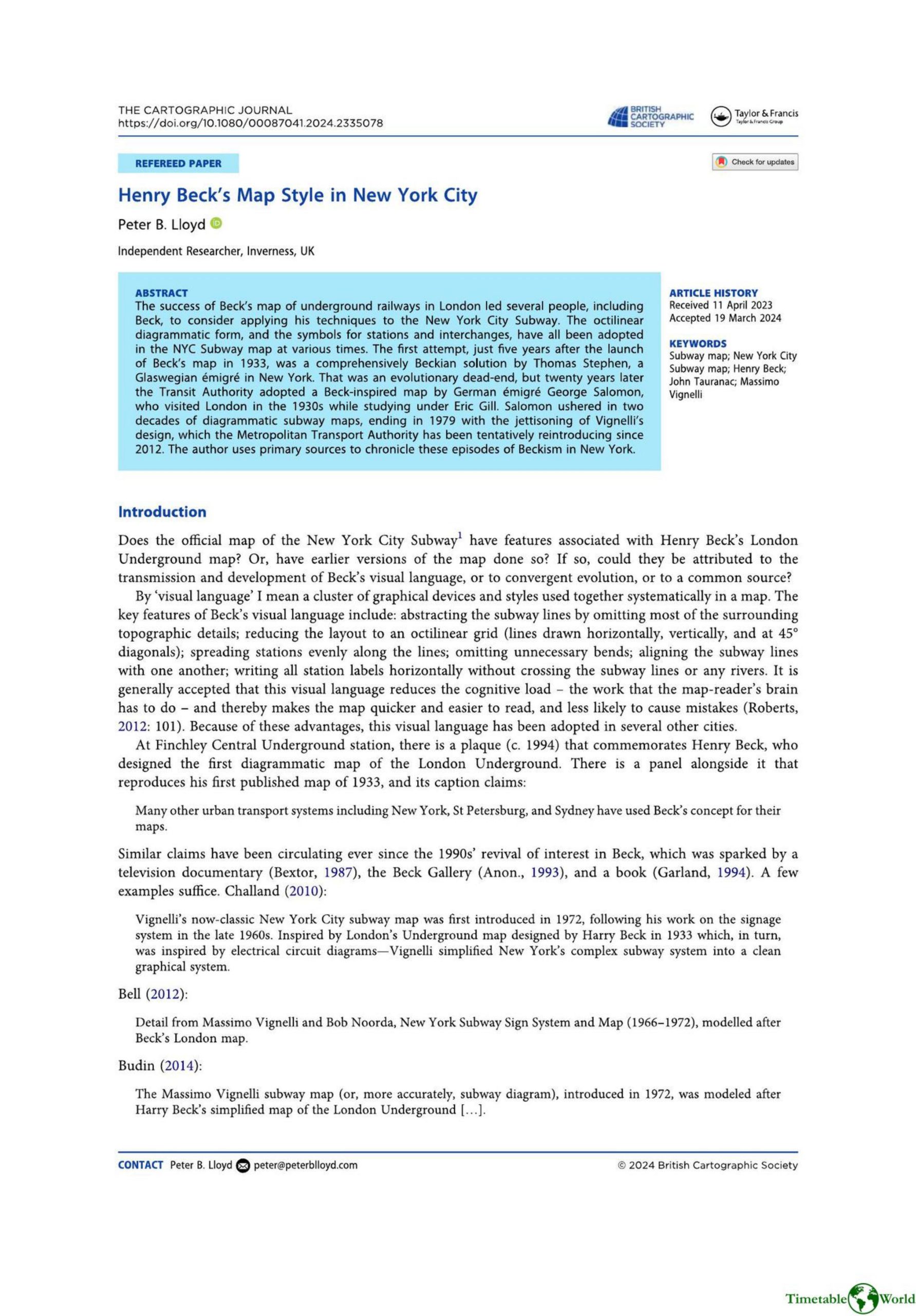 Lloyd - HENRY BECKS MAP STYLE IN NEW YORK CITY 2024