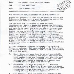 London Buses Ltd - BUS INFORMATION REVIEW PRESENTATION 1993