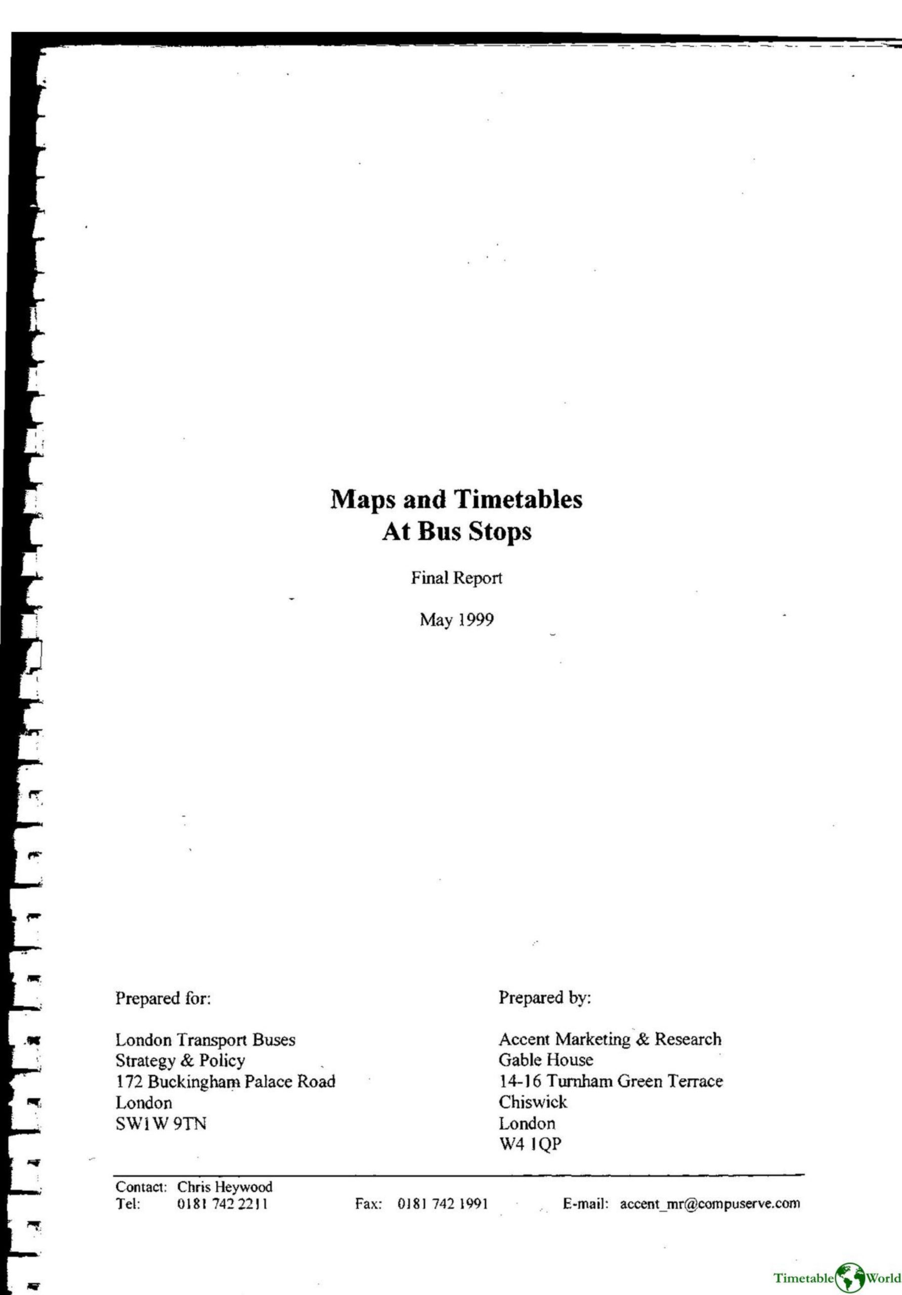 London Buses Ltd - MAPS AND TIMETABLES AT BUS STOPS 1999