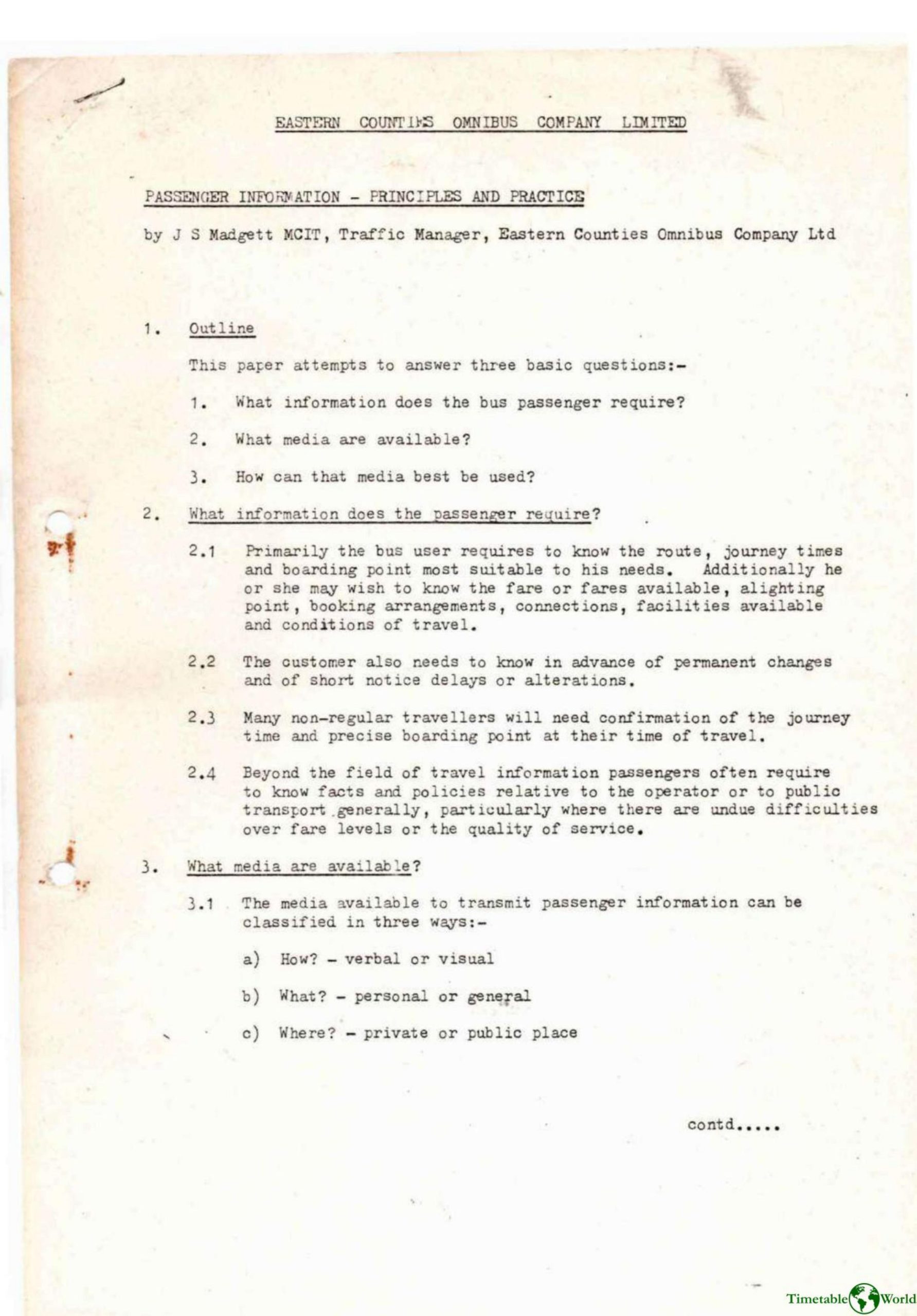 Madgett - PASSENGER INFORMATION 1976