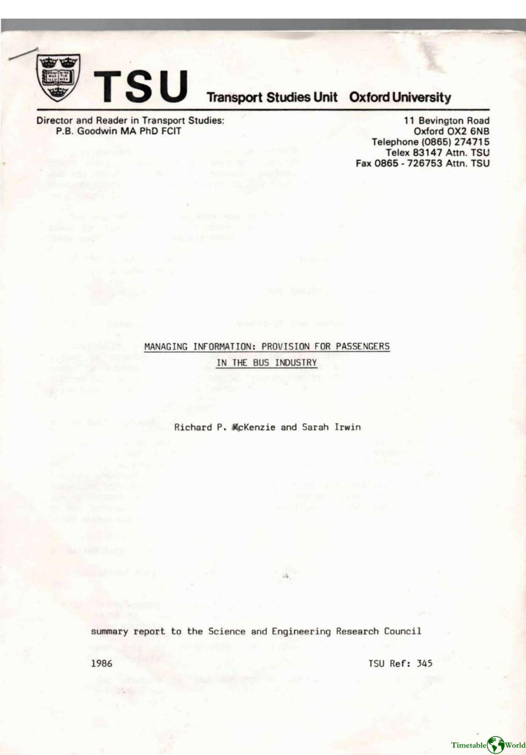 McKenzie and Irwin - MANAGING INFORMATION 1986