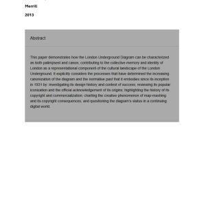 Merrill - THE LONDON UNDERGROUND DIAGRAM 2013