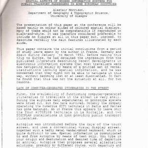 Morrison - SPATIAL ASPECTS OF MODERN INFORMATiON SYSTEMS FOR PUBLIC TRANSPORT PASSENGERS IN SOME EUROPEAN COUNTRIES 1993