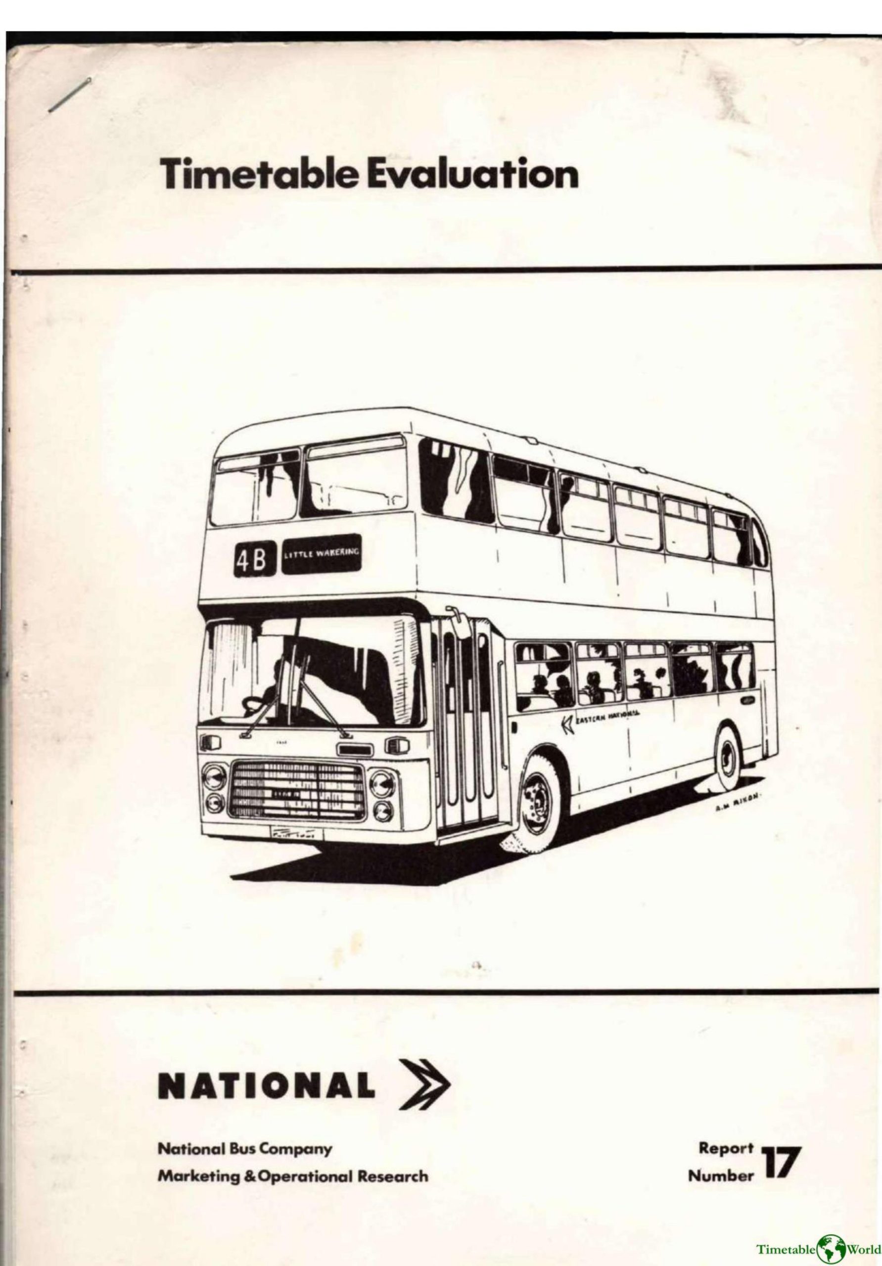 National Bus Company - TIMETABLE EVALUATION 1978