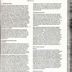 Punnett - THE DEVELOPMENT OF PUBLIC TRANSPIORT INFORMATION SYSTEMS AND THE APPLICATION OF MODERN TECHNOLOGY 1981