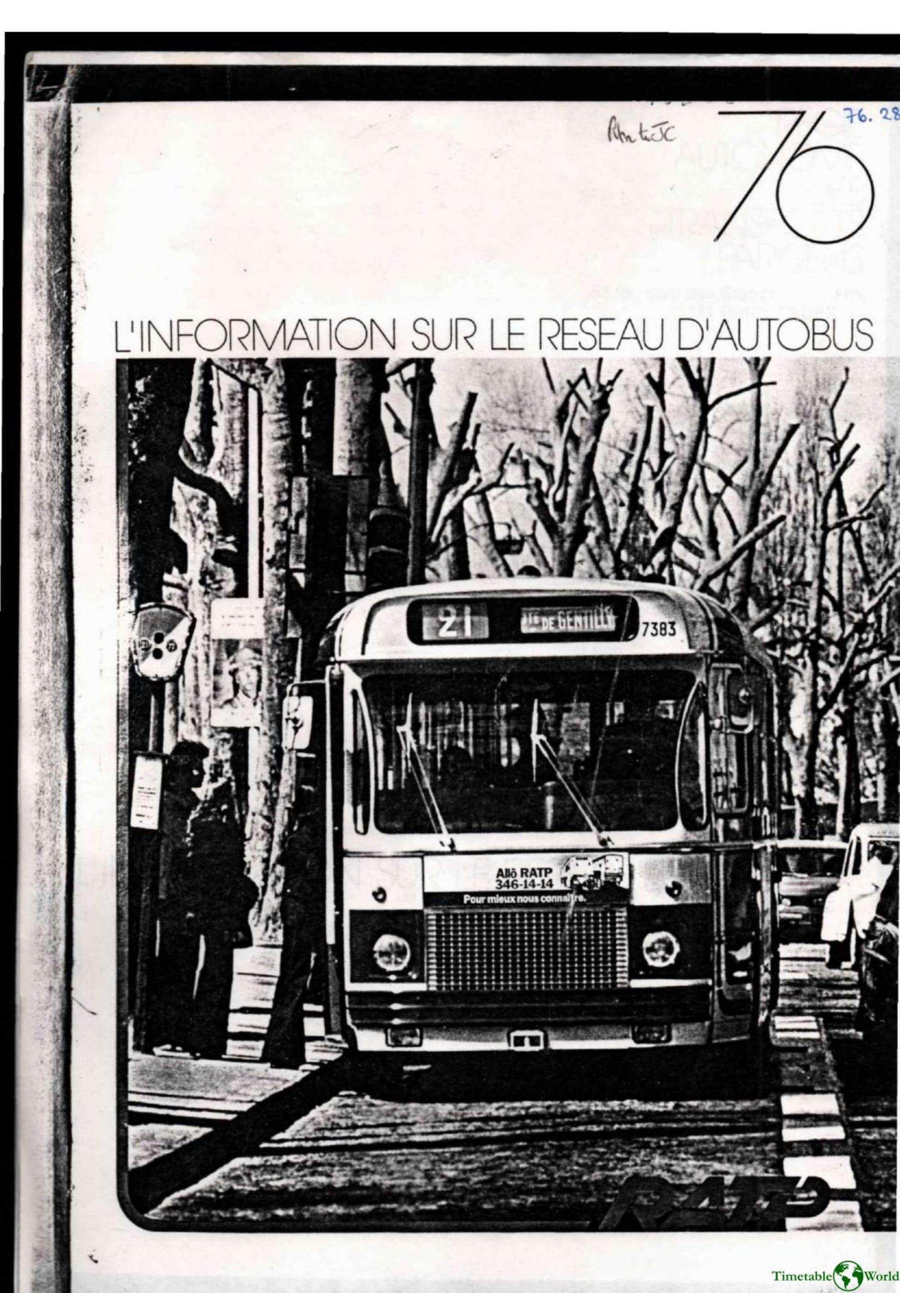 Regie Autonome des Transports Parisiens - LINFORMATION SUR LE RESEAU DAUTOBUS 1977