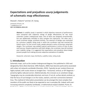 Roberts M and Vaeng - EXPECTATIONS AND PREJUDICES USURP JUDGEMENTS OF SCHEMATIC MAP EFFECTIVENESS 2016