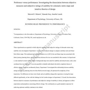 Roberts M, Gray and Lesnik - PREFERENCE VERSUS PERFORMANCE 2016