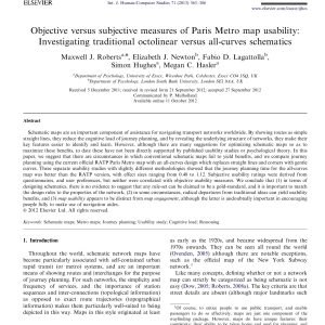 Roberts M, Newton, Lagattolla, Hughes and Hasler - OBJECTIVE VERSUS SUBJECTIVE MEASURES OF PARIS METRO MAP USABILITY 2013