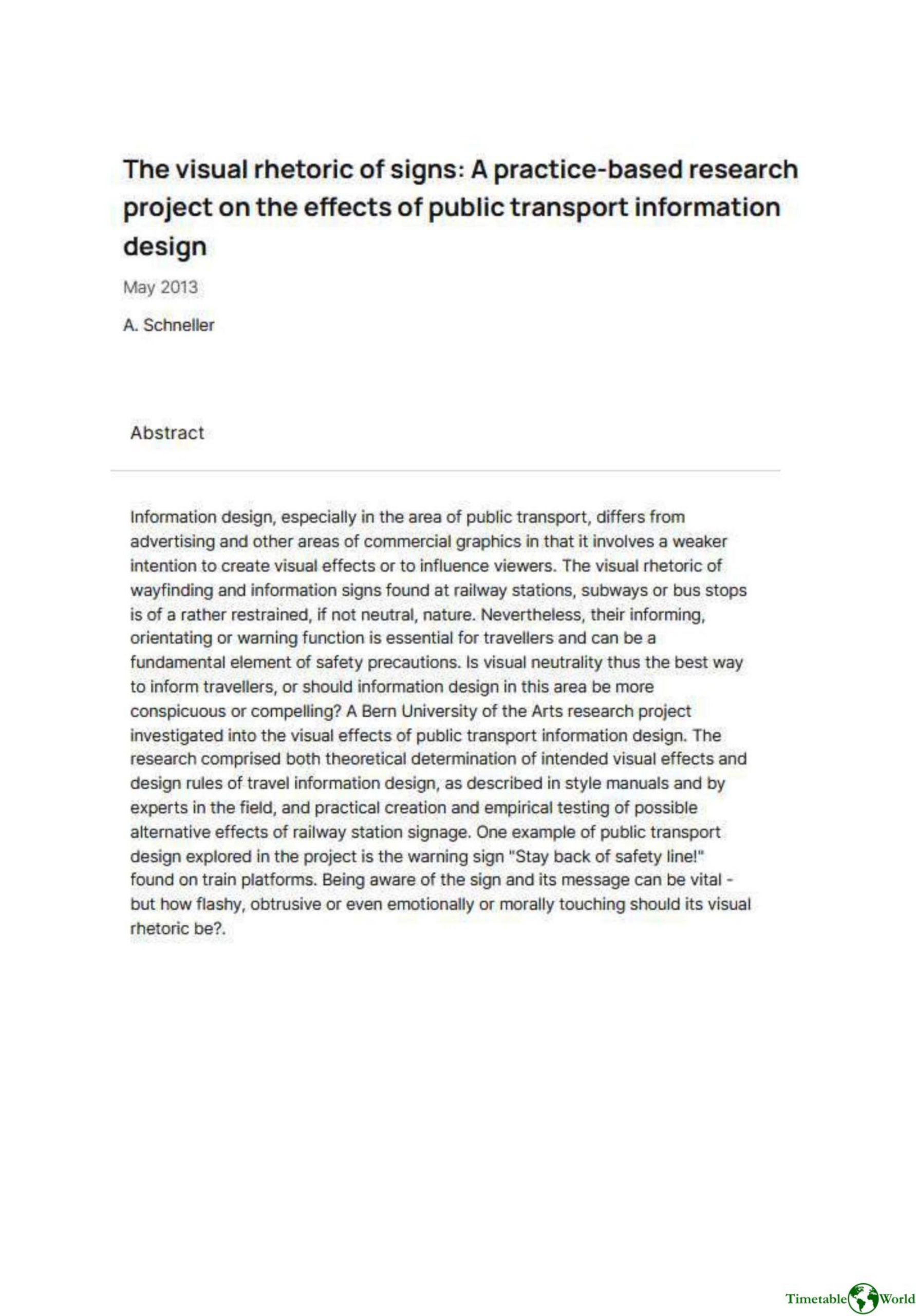 Schneller - THE VISUAL RHETORIC OF SIGNS 2013
