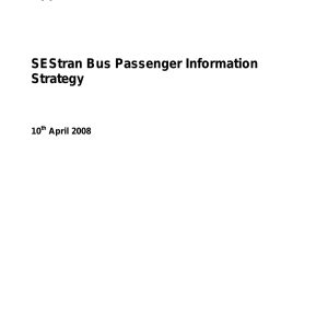 South East Scotland Transport Partnership - SESTRAN BUS PASSENGER INFORMATION STRATEGY 2008