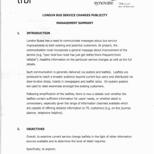 Synovate - LONDON BUS SERVICE CHANGES PUBLICITY 2004