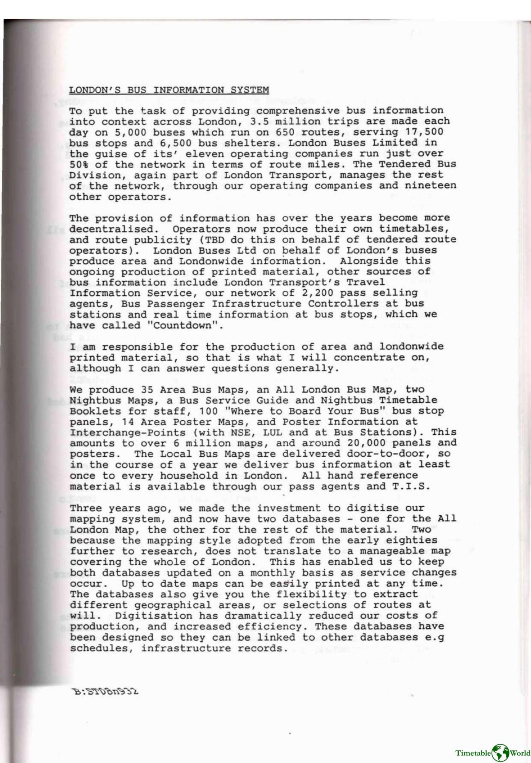 Taylor - LONDONS BUS INFORMATION SYSTEM 1993
