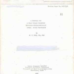 Tebb - A PROPOSAL FOR A PILOT PUBLIC TRANSPORT TIMETABLE COMPREHENSIBILITY STUDY 1978